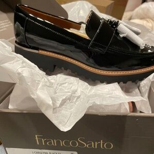 NWT Franco Sarto Black Loafers